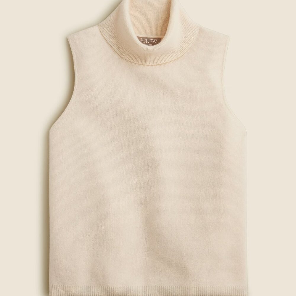 NWOT! J CREW CASHMERE Mock NECK SLEEVELESS SWEATER